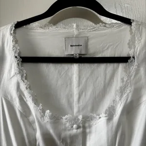 Reformation Alida Button Front Midi Dress White Size 6 thumbnail 4