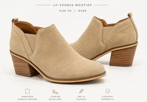 Lucky Brand LP-Vennia Dune Nubuck Leather Chelsea Ankle Booties Women’s 7 thumbnail 1