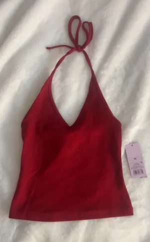 XS  Red Target Halter Top thumbnail 1
