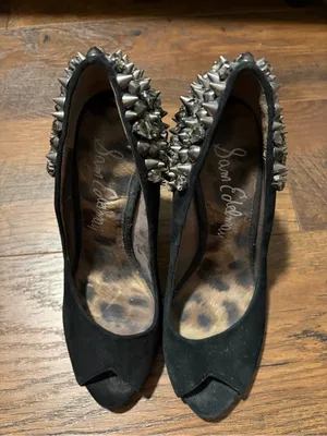 Sam Edelman Lorissa Black Spike Studded High Heel Pumps thumbnail 2