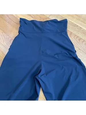 Nike Dri Fit Workout Capri Wide Leg Pants Womens Medium Black Elastic Wide Waist thumbnail 14