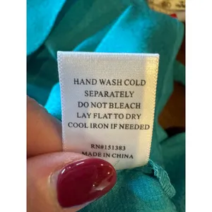 Current Air‎ Dress Women Medium Teal Silky Belted V Neck Short Sleeve Mini Party thumbnail 11