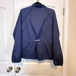 Danskin Now Womens Navy Blue Mesh Lined Full Zip Windbreaker Jacket Large 12-14 thumbnail 3
