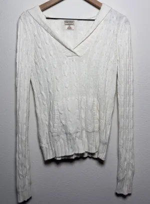 Ralph Lauren Women Cotton Angora Cable‎ Knit Hoodie Small Preppy Old Money thumbnail 1