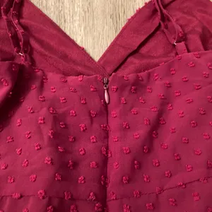Lulu's For Us to Dance Magenta Swiss Dot Ruffled Midi Dress Size S NWT thumbnail 12