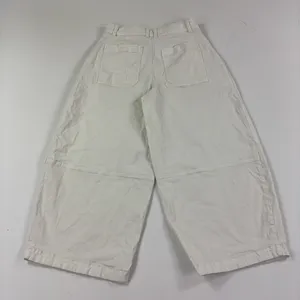 Maeve Anthropologie Pants Womens 2 White Cropped Wide Leg Twill Pleated Stretch thumbnail 4