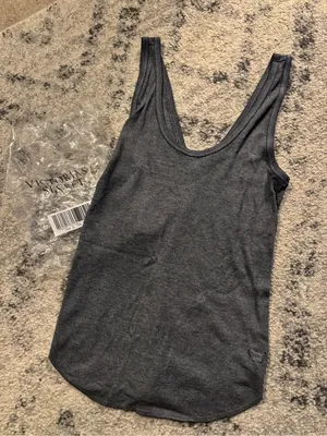 PINK Victoria's Secret Charcoal Scoop Neck Tank thumbnail 1