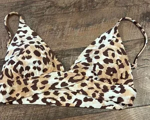 Aerie Leopard Print Bikini Top thumbnail 1