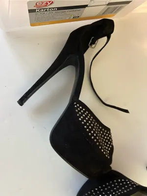 Forever 21 Black Studded Peep-Toe Ankle Tie Heels thumbnail 2