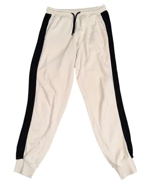 ATM Anthony Thomas Melillo Joggers Womens Small Cream Black Stripe AW3155-FC EX thumbnail 1