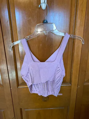 Cider Light Purple Lilac Knit Crop Tank thumbnail 4