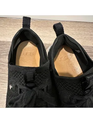UGG Tay Sneaker BLACK Mesh Knit Comfortable Lace-Up Size 6.5 thumbnail 4