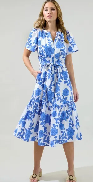 Baltic Born Lydie Button Midi Shirt Dress thumbnail 1