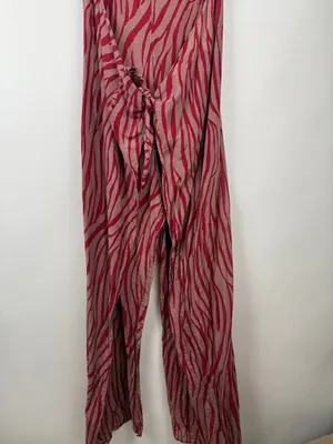 Diane Von Furstenberg Acella Jumpsuit in Malton Burlwood Animal Print Red Small thumbnail 4
