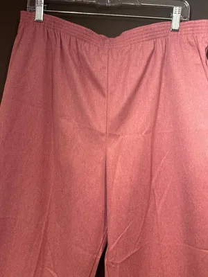 Women 12 Alfred Dunner Dusty Mauve Pull On Pants Elastic Waist Straight Leg Clas thumbnail 3
