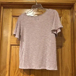 W5 Square Neck Striped Short Sleeve Shirt Woman’s Size Small thumbnail 3