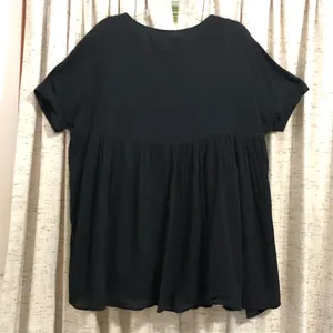 Listicle Black Crinkle Gauze Babydoll Mini Dress thumbnail 6