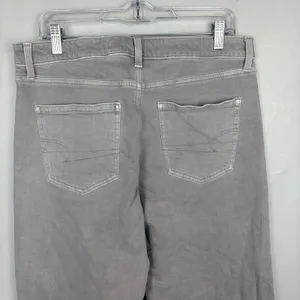 American Eagle Stretch Stovepipe Jeans High-Waisted‎ Grey Colored Denim Size 10 thumbnail 8