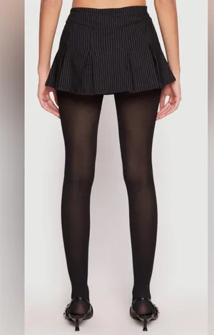 NWT Women’s Almost Famous Black Striped Mini Skort thumbnail 5