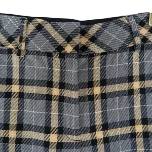 H&M Tan Black Plaid High Rise Straight Leg Trousers Pants Size 4 thumbnail 4
