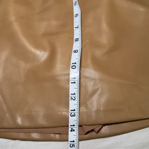 NWT Abercrombie & Fitch Women's Brown Faux Leather A-Line Skirt thumbnail 5