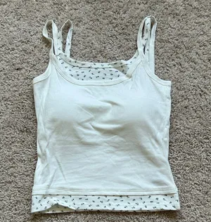 Layered padded tank. Xs White thumbnail 1