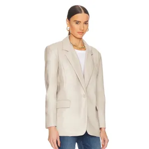 NWT BLANKNYC Faux Leather Blazer in Bare Essential MEDIUM thumbnail 5