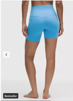 Lululemon DUSTY BLUE High Rise Biker Shorts thumbnail 3