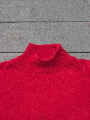 Sincerly Jules Fuzzy Turtle Neck Sweater Red thumbnail 6