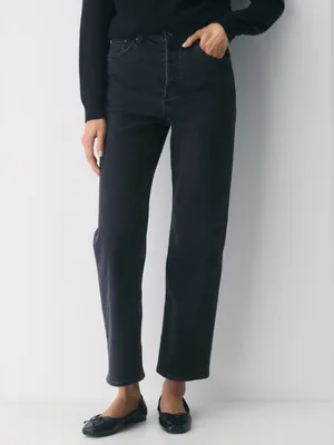 Aritzia Denim Forum Arlo High Rise Straight Jeans Black 27 thumbnail 2