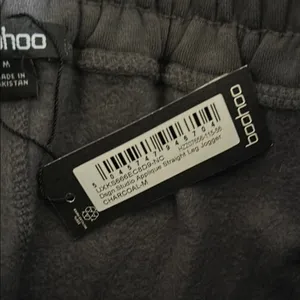 Boohoo Gray Sweatpants Relaxed Fit Elastic Waist thumbnail 3
