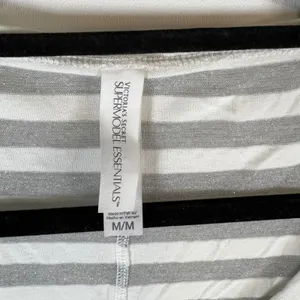 Victorias Secret Supermodel Essentials Striped Silver‎ Metallic Logo Top Medium thumbnail 5