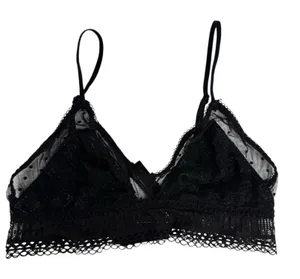Victoria's Secret‎ S Small Bralette Bra Black Lace Adjustable Unlined Sheer Mesh thumbnail 1