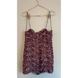 Zara Dress Size M Purple Gold Draped Floral Cut‎ Out Front Mini Spaghetti Straps thumbnail 8