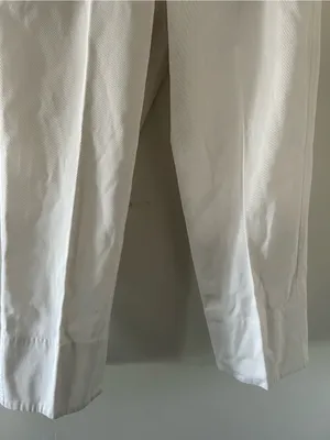 Vince 100% Cotton White Trouser Pants 2 Straight Leg Minimalist Quiet Luxury thumbnail 3