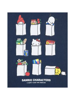 Uniqlo Sanrio Supermarket T-Shirt Hello Kitty Pochacco My Melody Navy Small NWT thumbnail 6