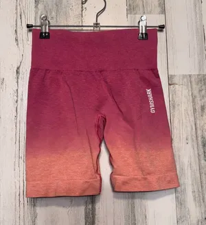 Gymshark Ombre Seamless Shorts Womens Size Extra Small XS Berry Orange Athletic thumbnail 1