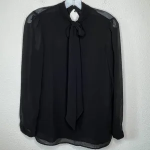 Zara Trafaluc Sheer Black‎ Blouse thumbnail 5