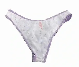 Floral Lilac Two Piece Deep Plunge Bikini Top High Waisted Bottoms Womens Medium thumbnail 11