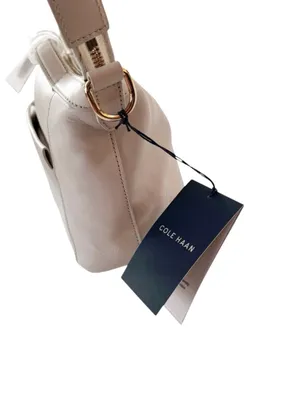 NWT Cole Haan Leather Grand Ambition Small Duffle Shoulder Bag Silver Birch thumbnail 5