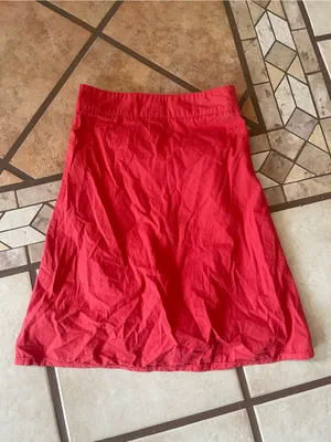 Roxy Red A-Line Skirt with White Floral Embroidery thumbnail 2