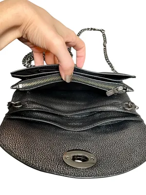 Coach Metallic Silver Convertible Crossbody Clutch thumbnail 10