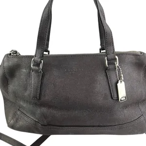Coach Saffiano Women's Black Leather Adjustable Mini Satchel Handbag Crossboby thumbnail 4