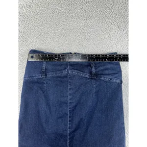 Free People Livin it Up Mini Skirt Women‎ 6 Back Zip Short Dark Wash Denim thumbnail 3