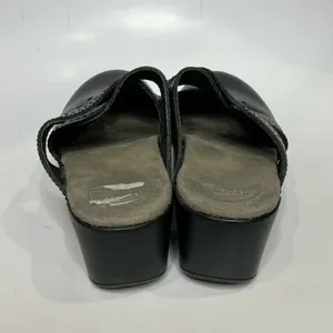 Dansko black‎ leather mules clogs size 37 thumbnail 6