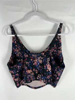 We Wander Floral Longline Sports Bra Crop Top 2X thumbnail 5