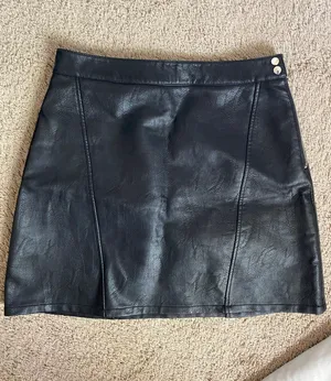ZARA Black Leather Skirt thumbnail 1