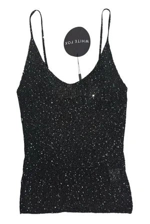 White Fox Boutique Black Sparkle Sequin Cami thumbnail 1