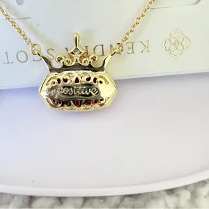 Kendra Scott Elisa Princess Gold Short Pendant Necklace thumbnail 3
