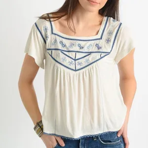 ✨ Free People Muse Embroidered Tee✨ thumbnail 1